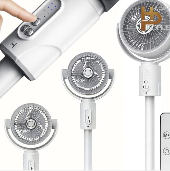 Akumuliatorinis, pakraunamas oro ventiliatorius reguliuojamo aukščio